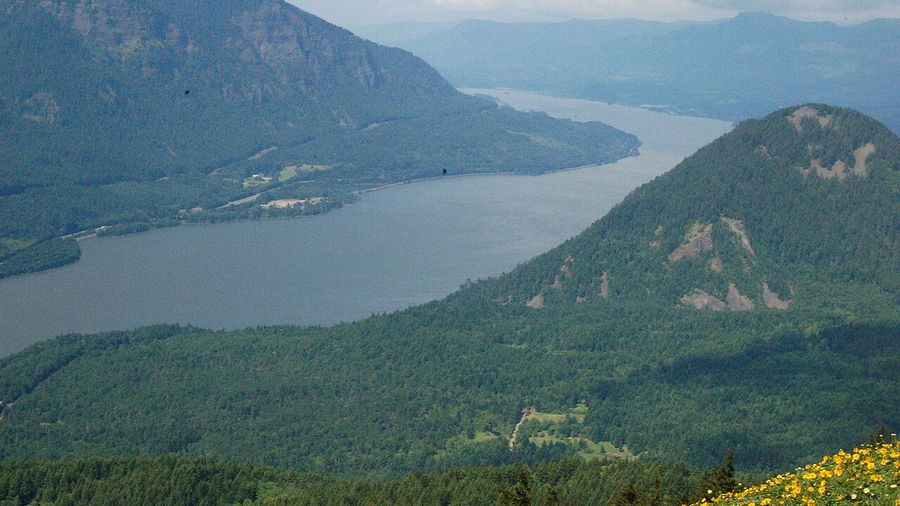 Broad Columbia River Gorge view from Dog Mountain